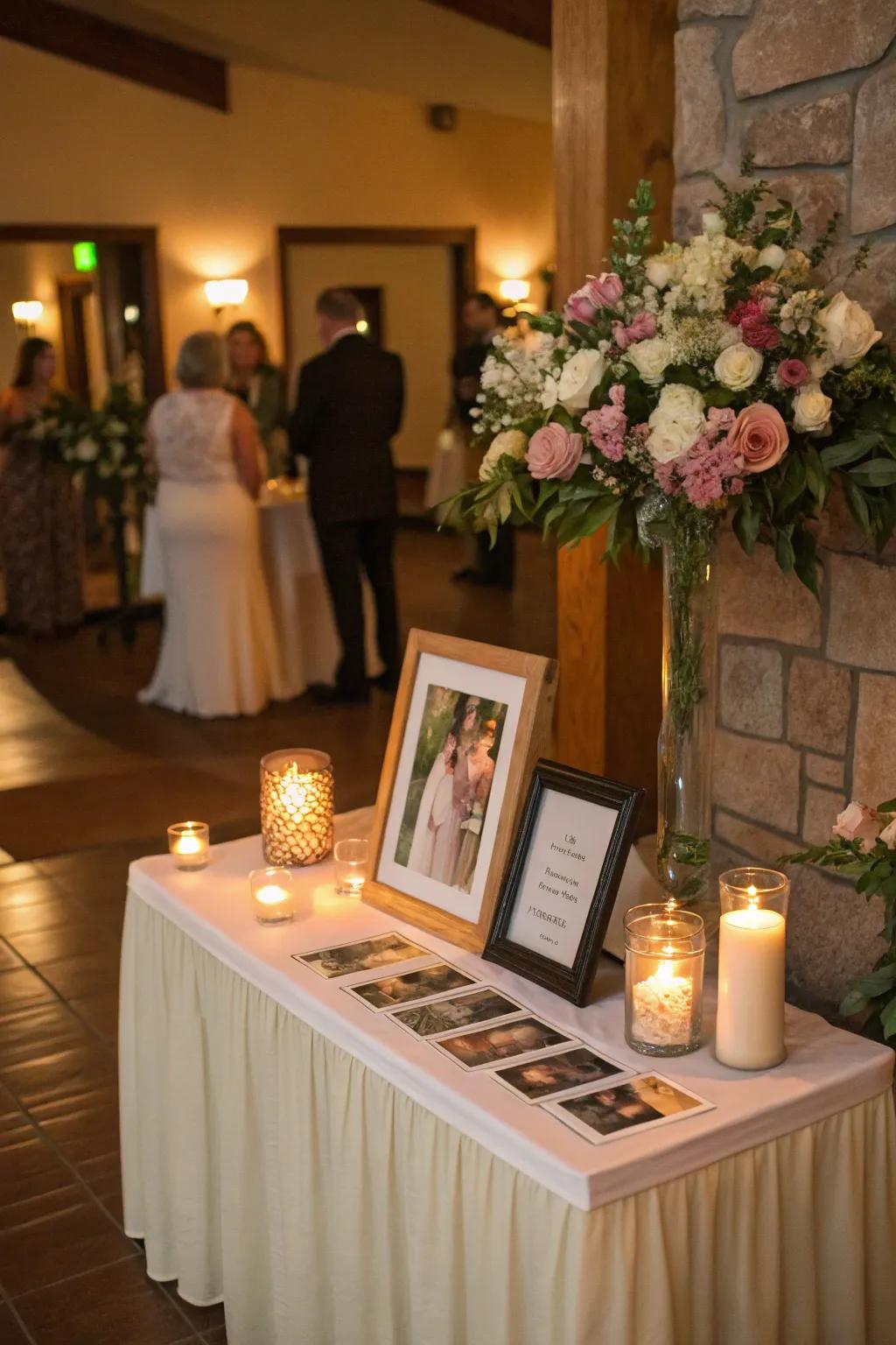 An ideally positioned memory table encourages guests to pause, remember, and think.