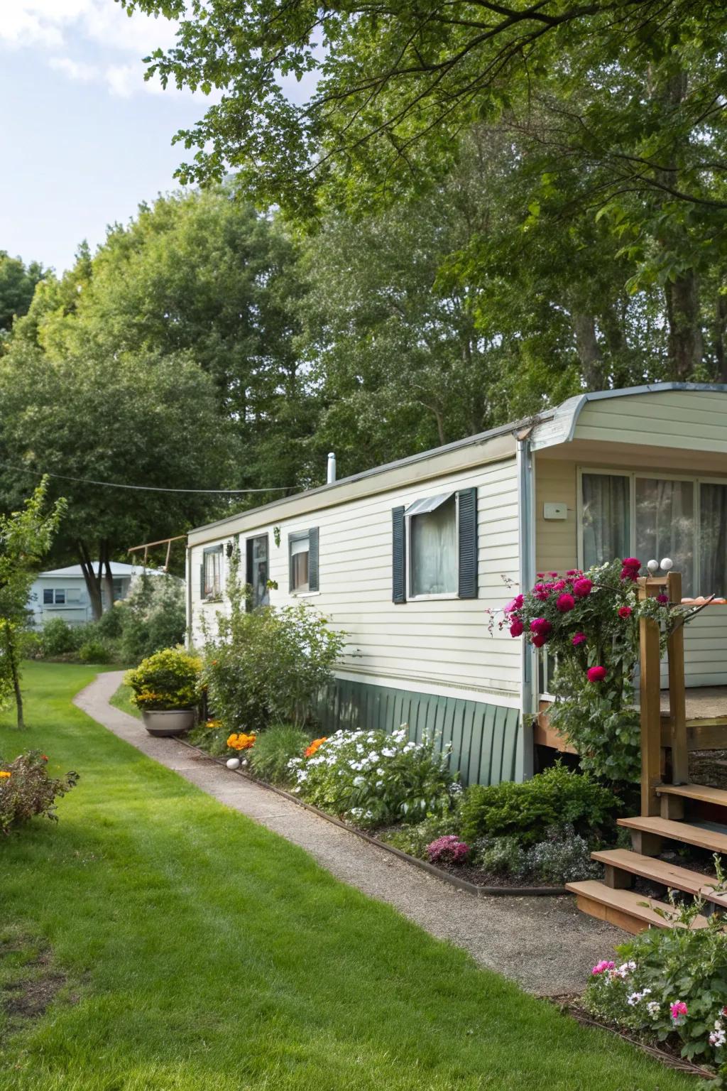 Base coverings integrated with scenery establish a flawless outdoor aesthetic.