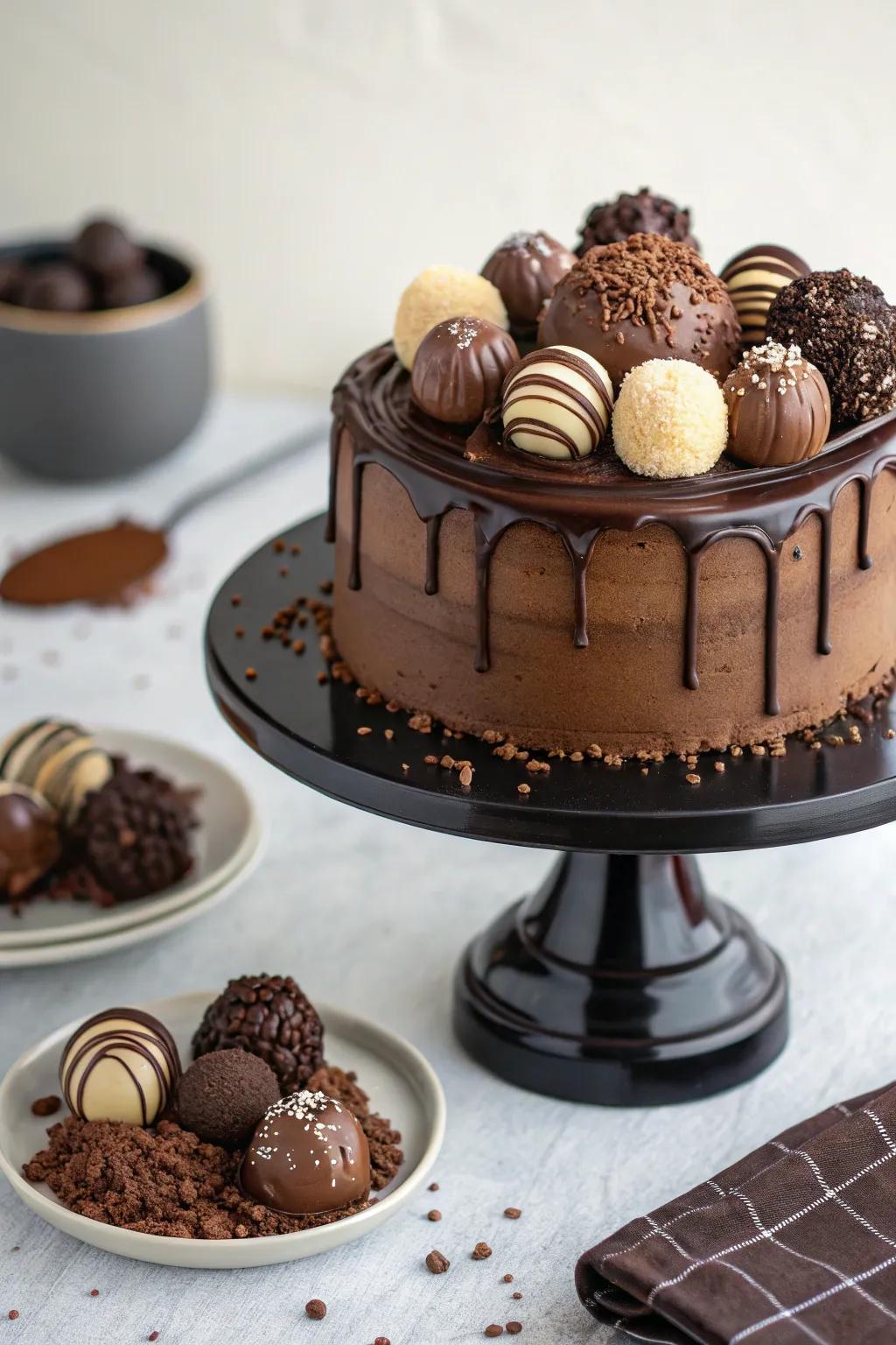 Cocoa delicacies introduce a hint of extravagance to a mocha cake.