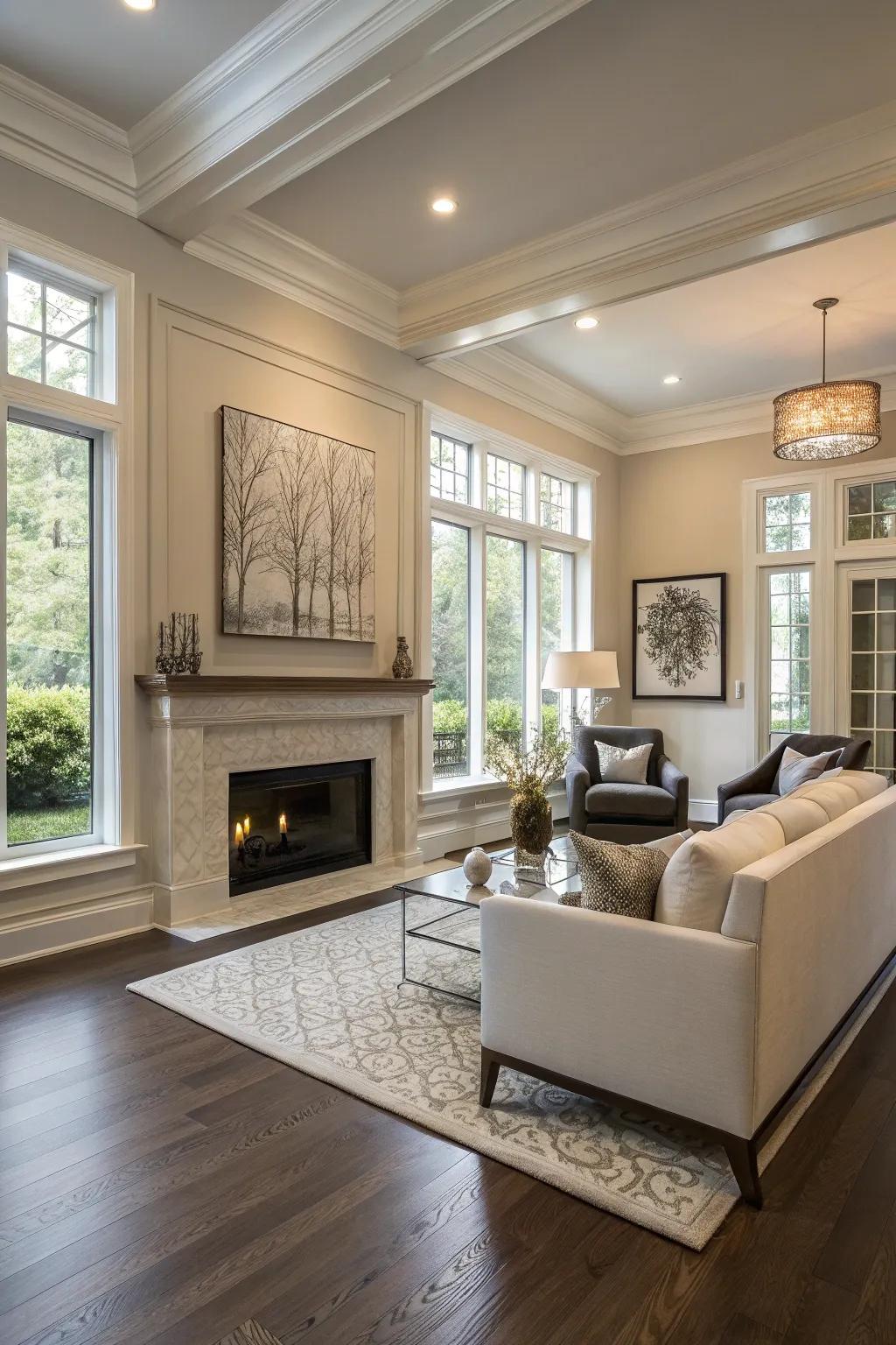 Baseboards boasting refined surfaces, achieving a burnished aesthetic.