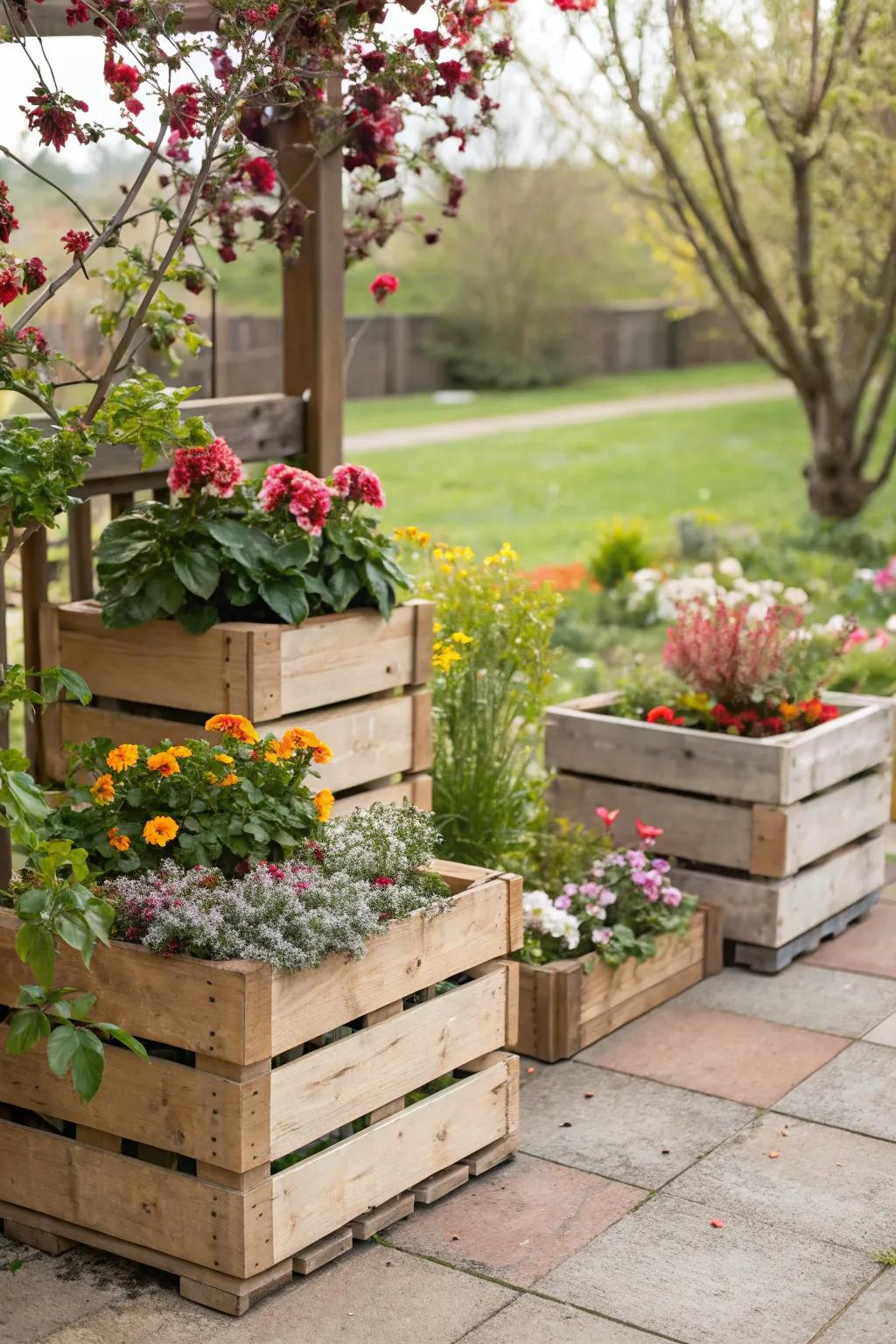Upcycling adds uniqueness and sustainability to your garden design.
