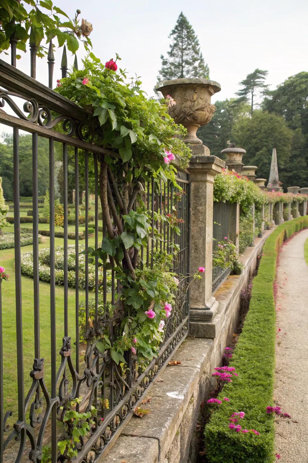 A harmonious blend of nature and design using climbing plants.
