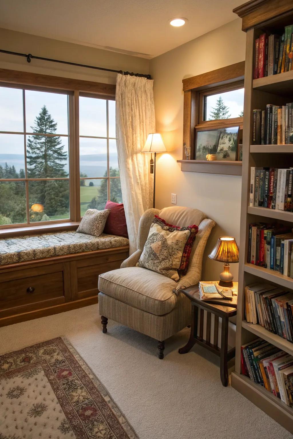 A comfortable corner provides an ideal escape within your bedroom.