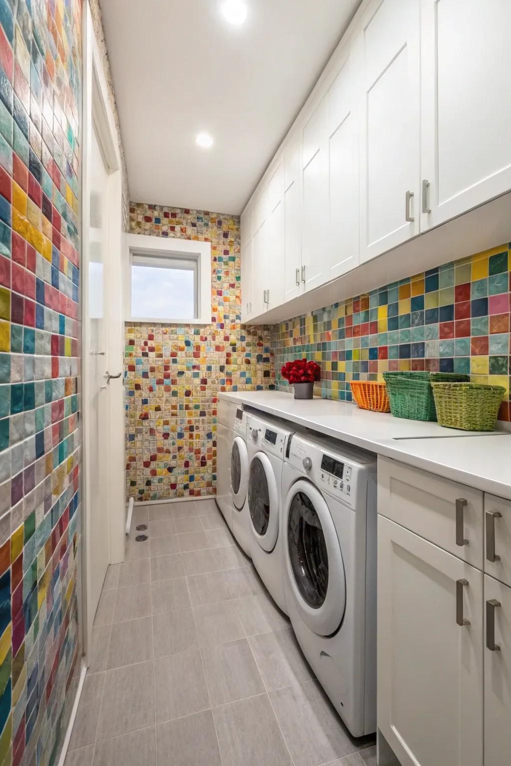 A stylish backsplash can elevate the entire feel of your laundry room.