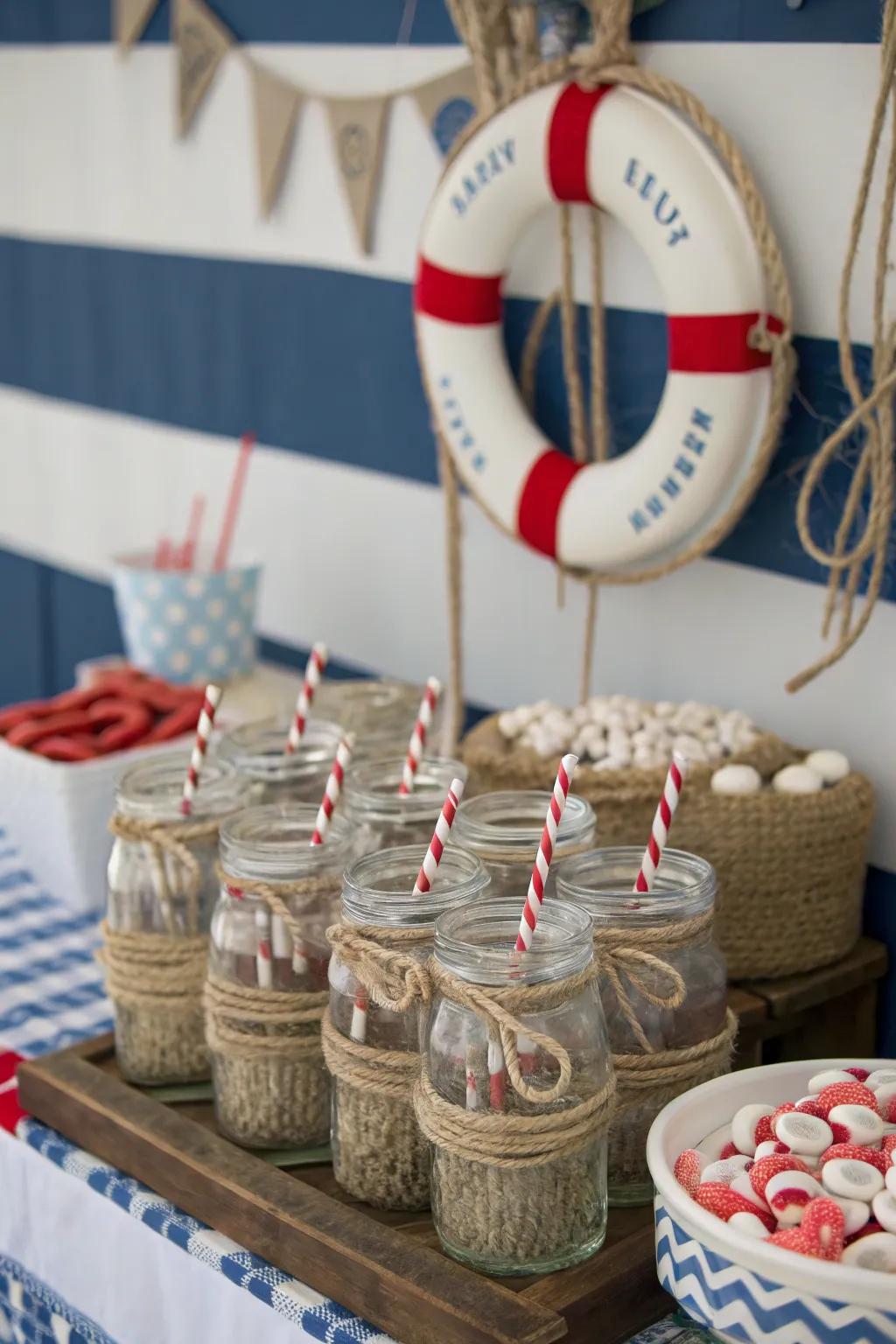 Keep guests revived with a themed refreshment corner.