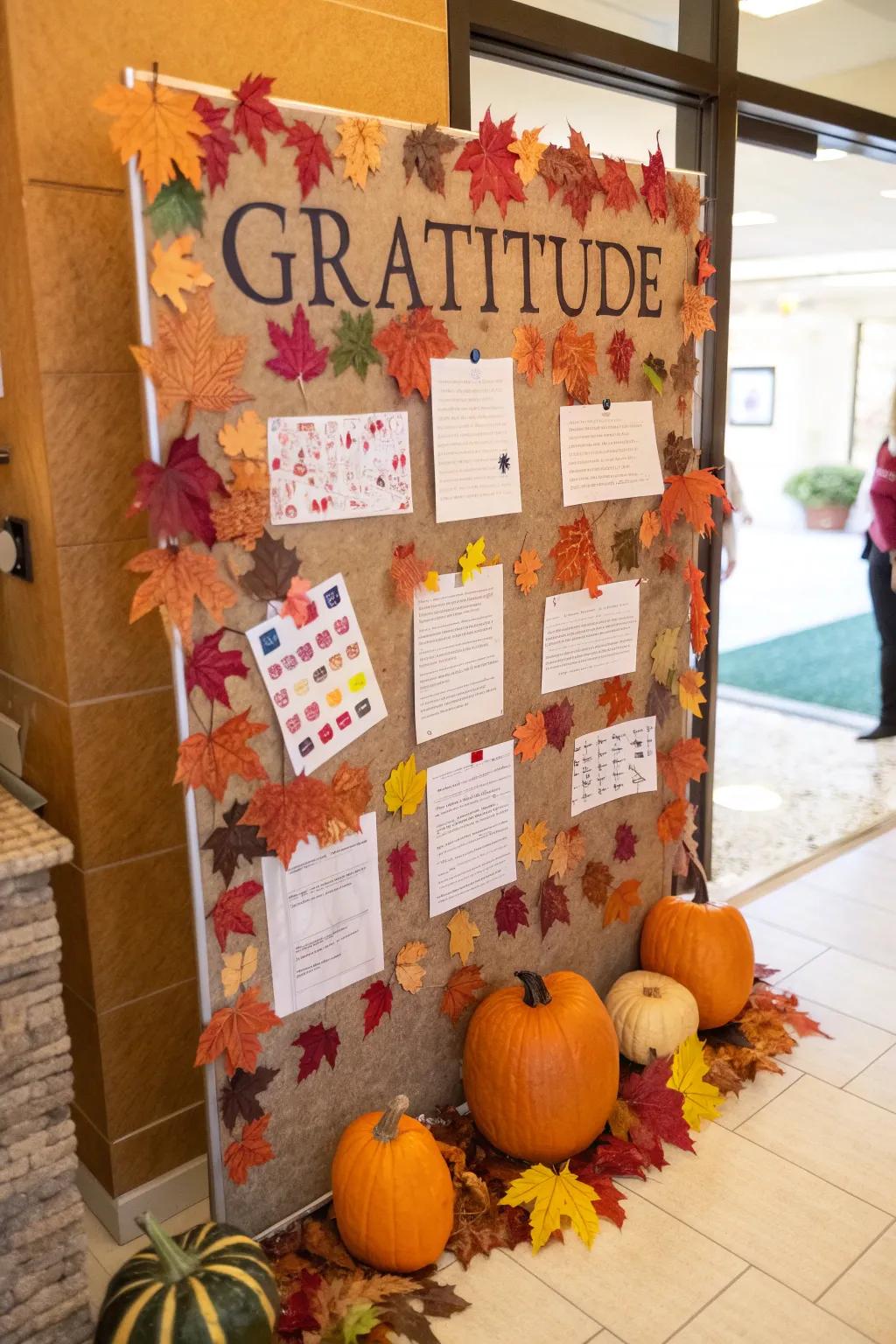 A display expressing 'Attitude of Gratitude'.