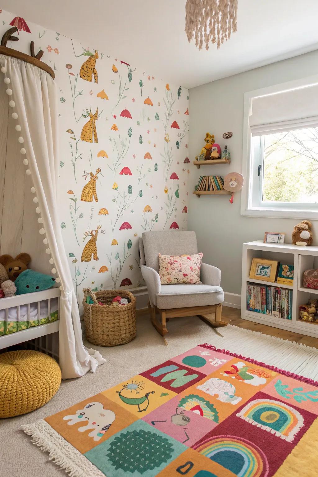 Whimsical designs carry a playful spirit into baby room decor.