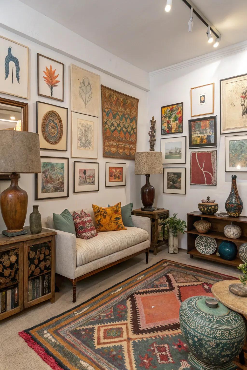 Art brings a personal and stylish touch to the room.