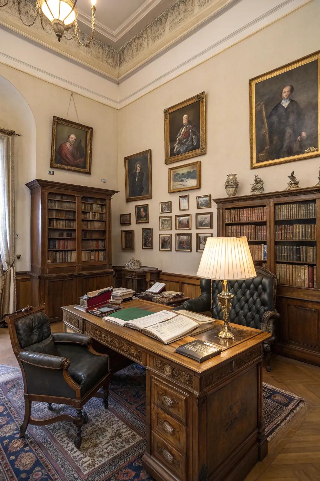 Intellectual beauty with traditional wall art