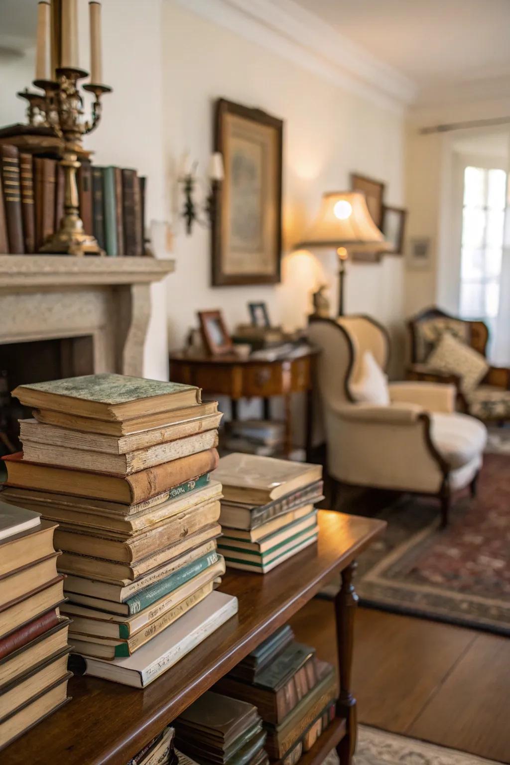 Classic novels add scholarly appeal to the d&eacute;cor.