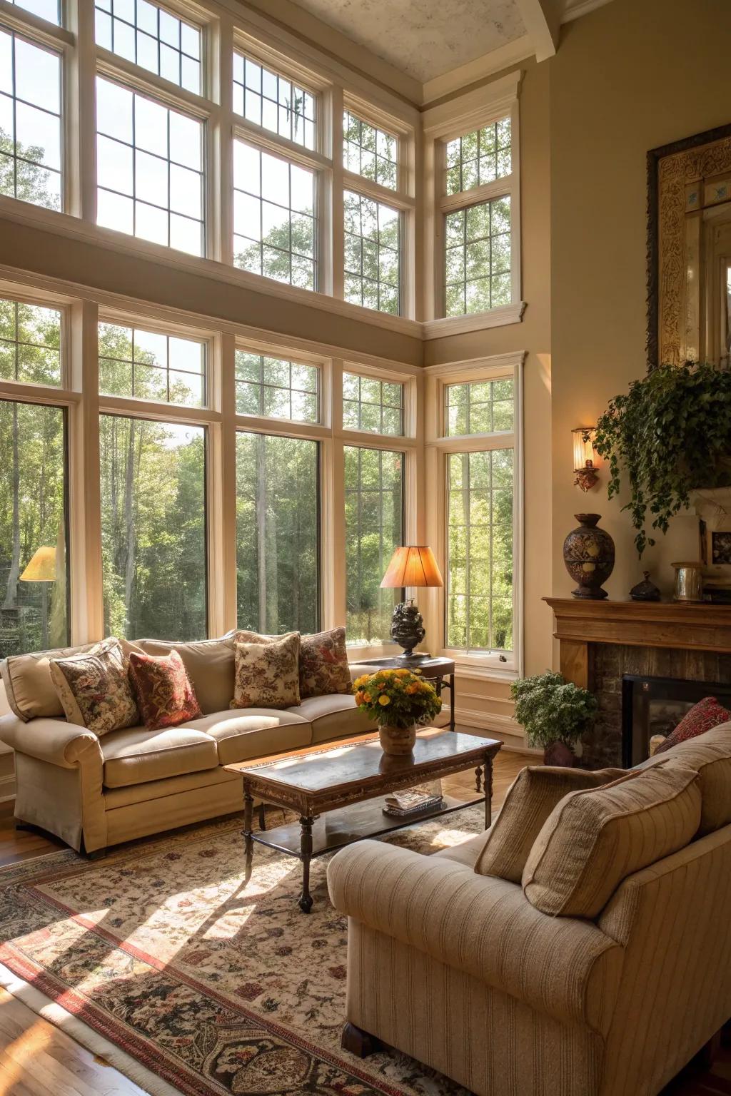 Daylight flooding into a bright and spacious living space.