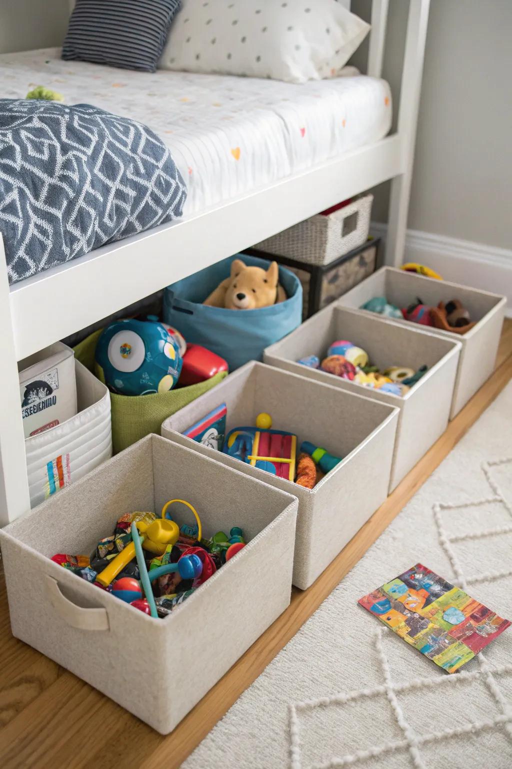 Under-bed storage: not seen but not forgotten.