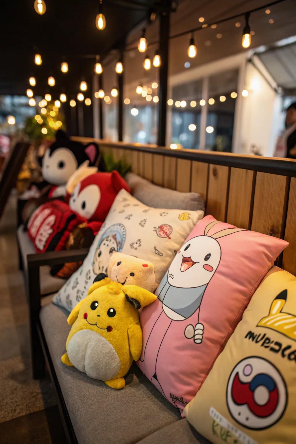 Cushions and plushies infuse comfort and persona into your area.