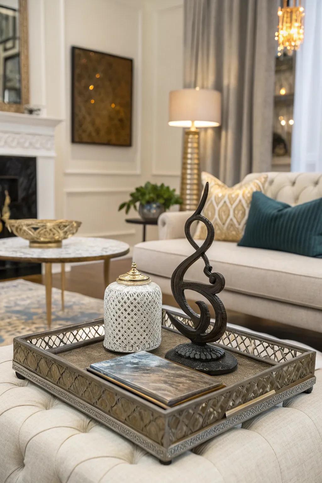 Insert artistic details with a compact sculpture.