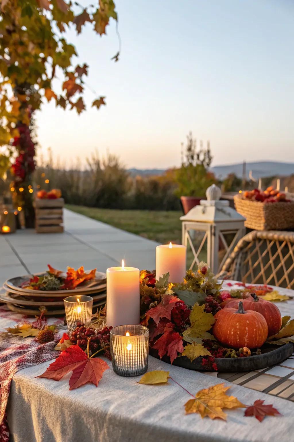 With themed candle arrangements, bring the seasons to life.