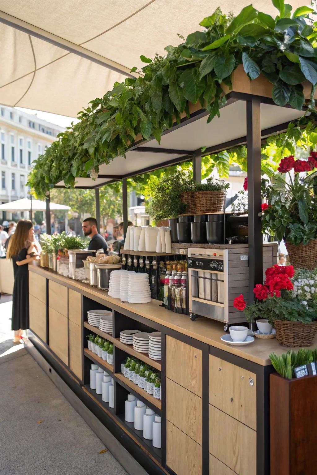 A well-organized java station with ample storage for all your caffeine must-haves.