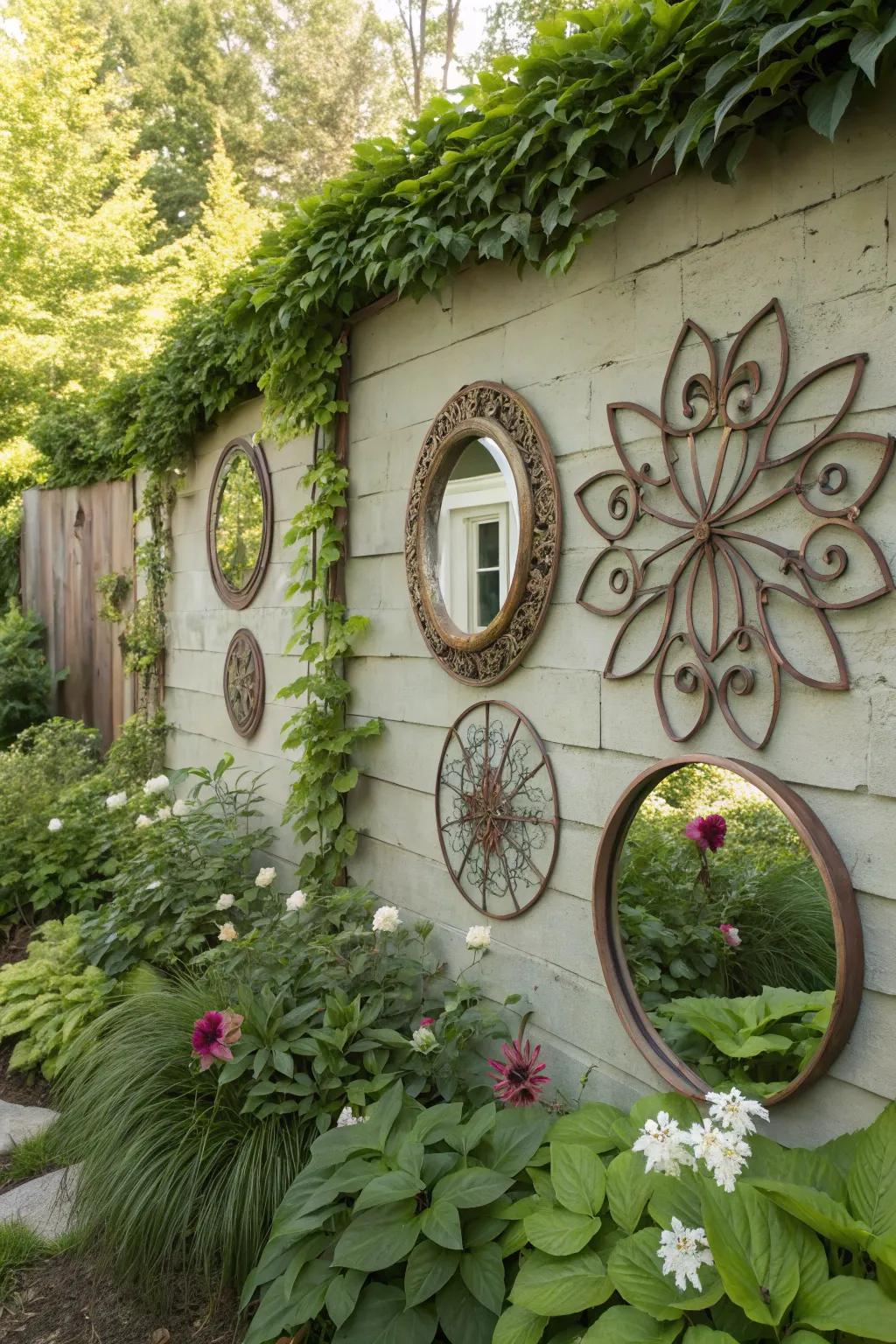 Artistic decor transforms walls into eye-catching focal points.