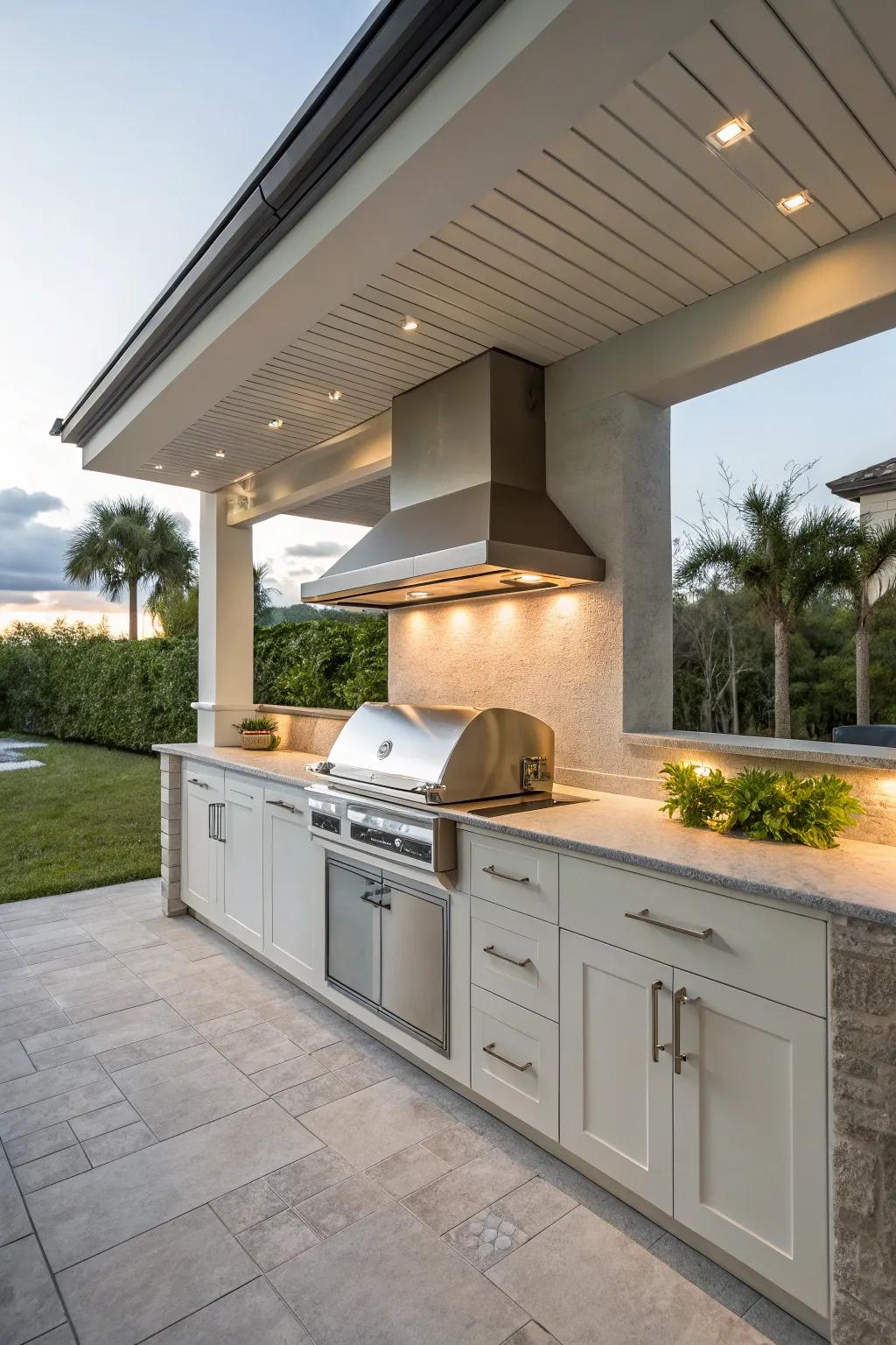 Custom cabinetry brings both style and storage to your grill area.