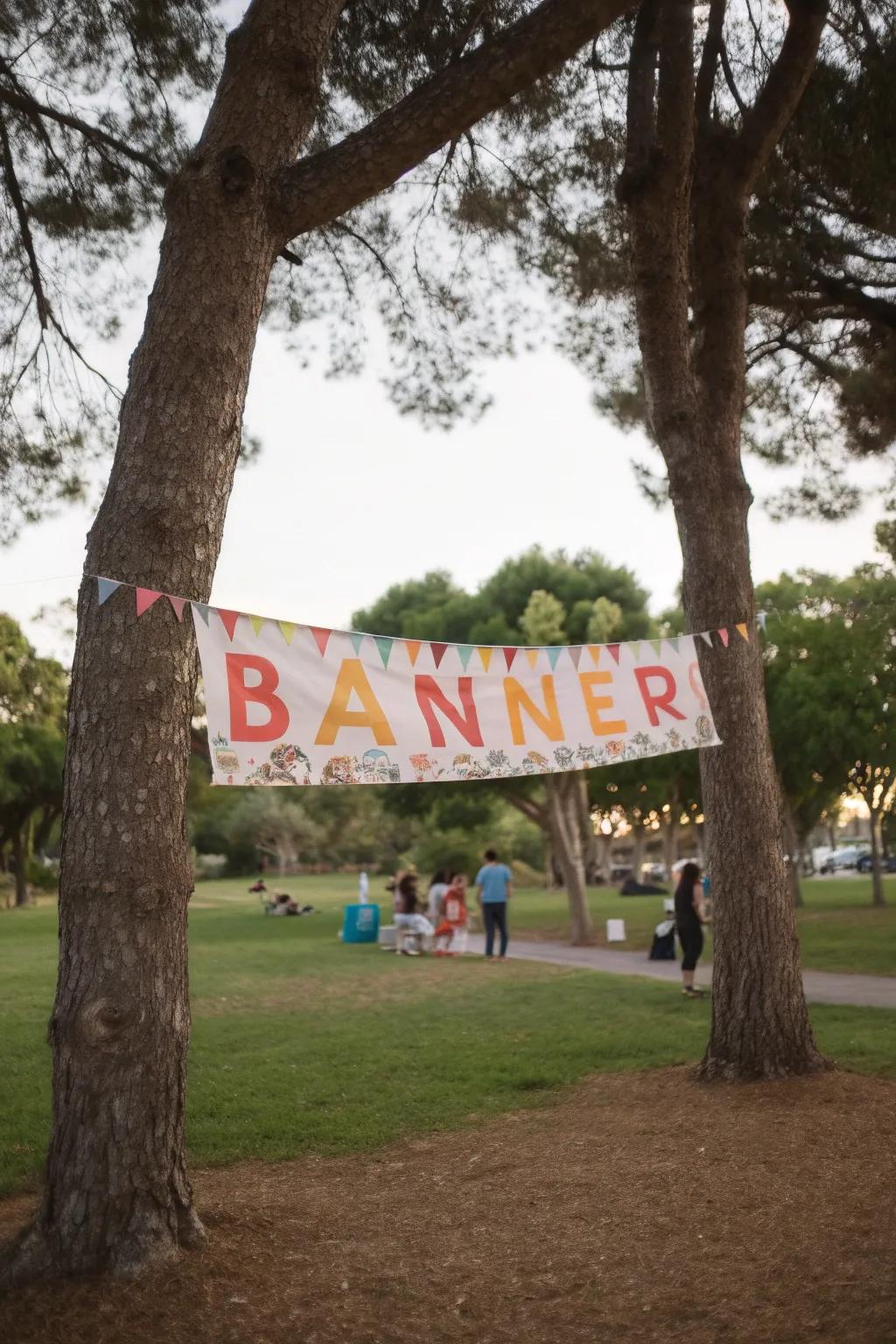 Custom flags bring a festive touch to any park celebration.