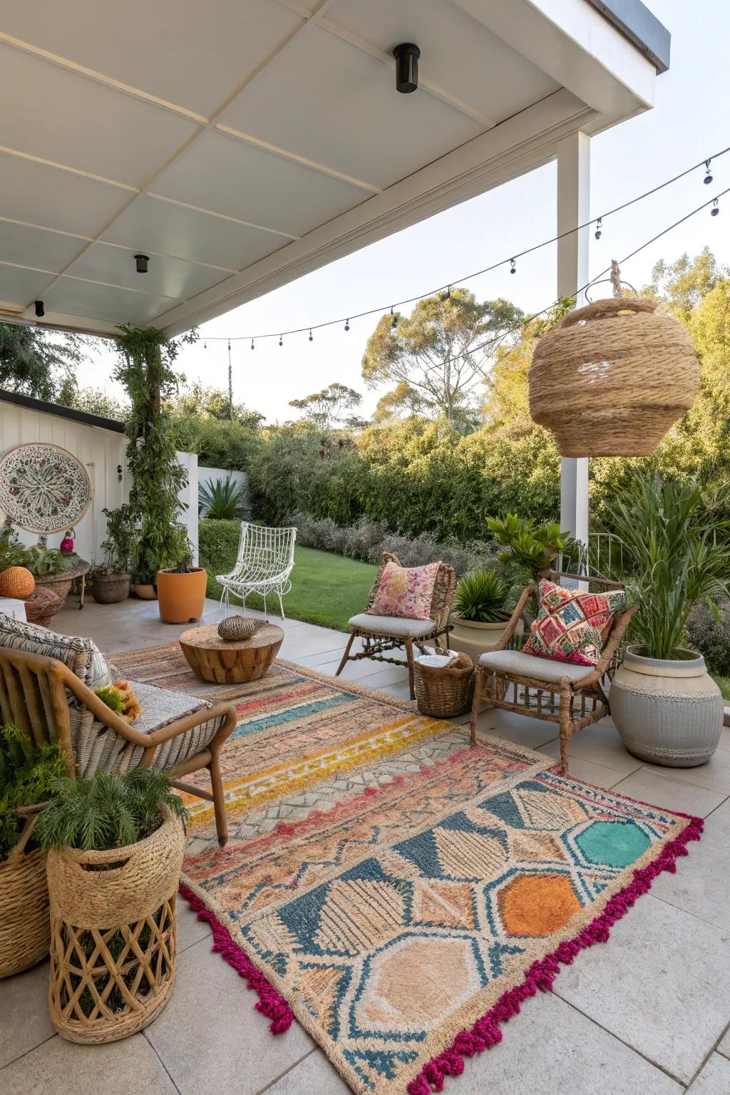 Bring unique textures with mixed material rugs.