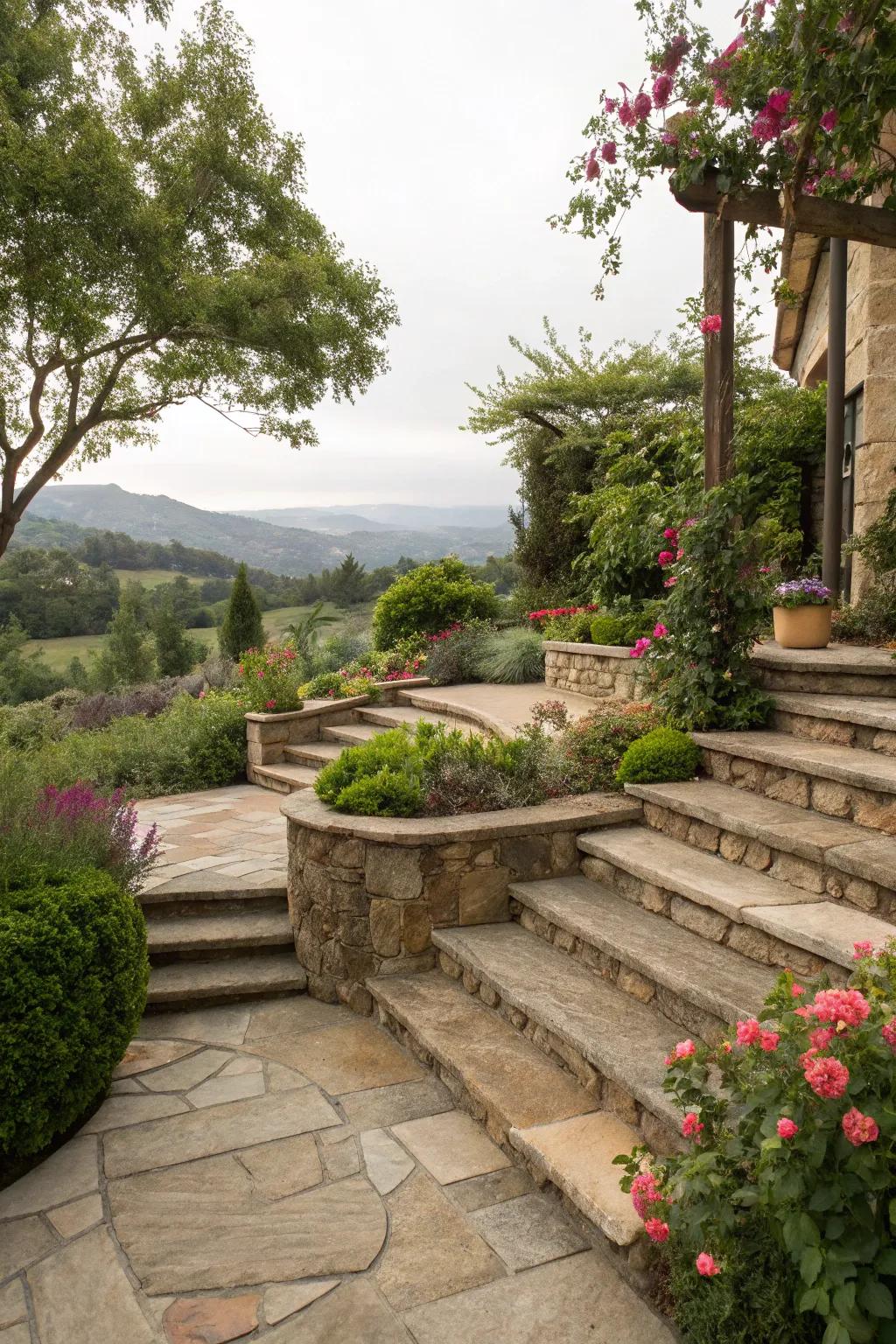 Leveled risers add depth and visual interest.