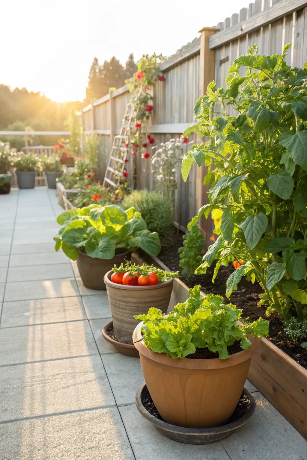 Self-irrigating containers ensure a lush, thriving garden with minimal work.