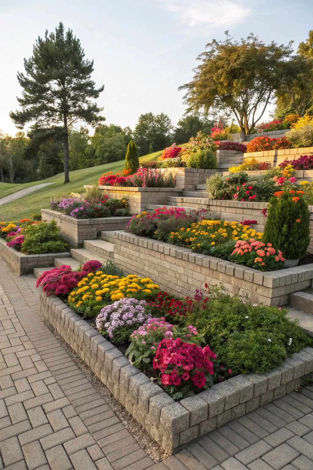 Staggered steps introduce dynamic structure to your garden.