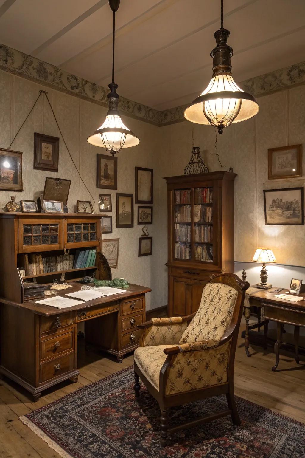 Vintage pendants bring a feeling of classic beauty.