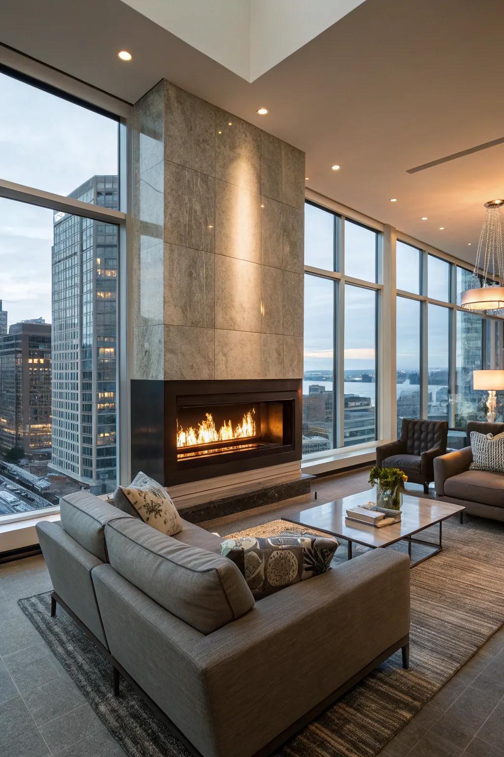 A fireplace provides comfort and flair.