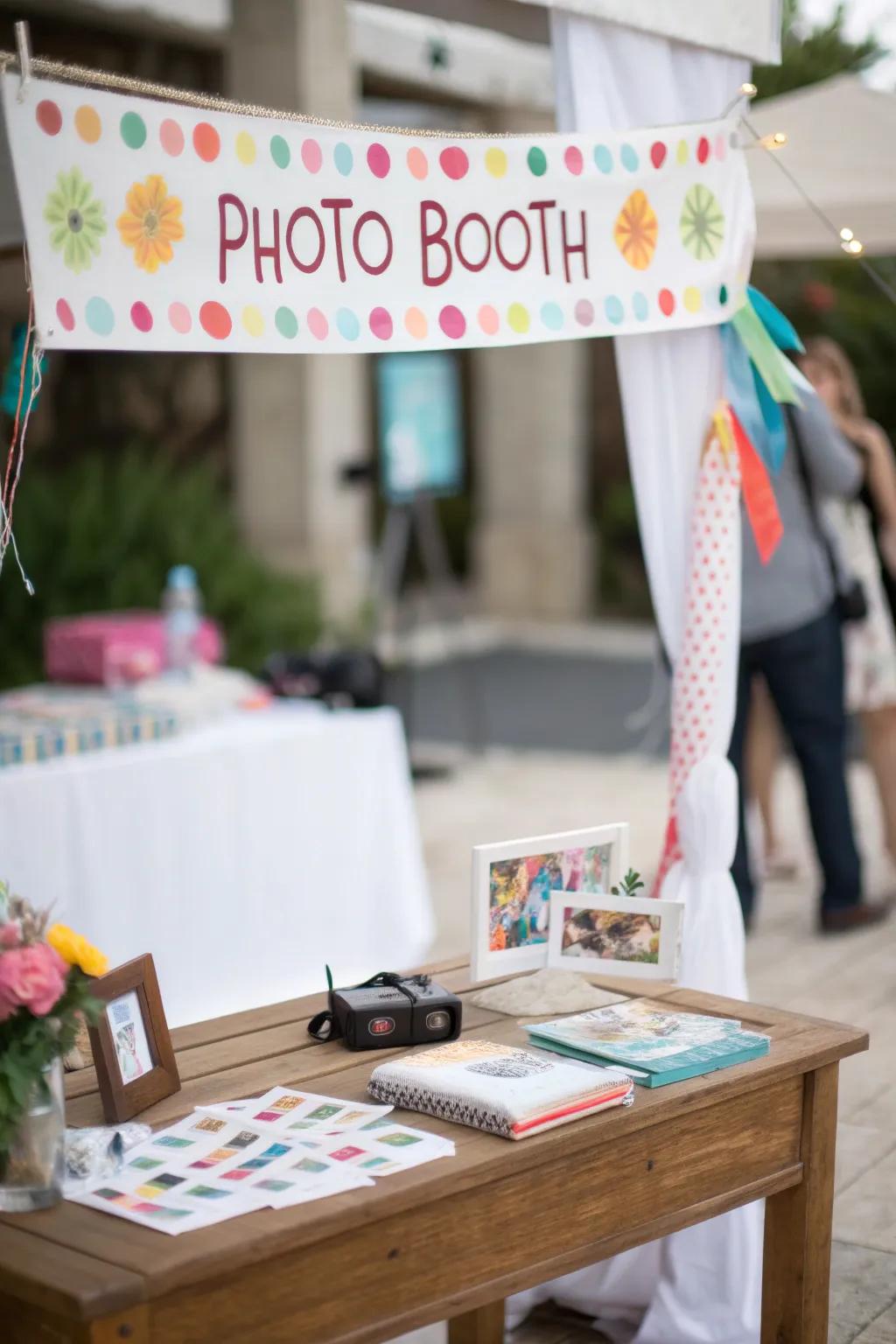 Strips of words create a welcoming invitation for guests.
