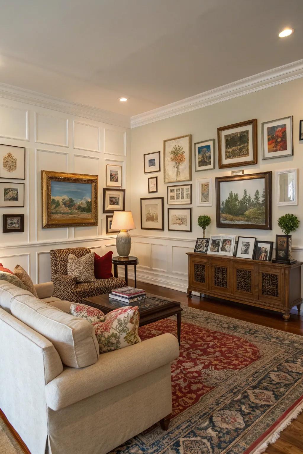 Display rails offer flexibility in art display.