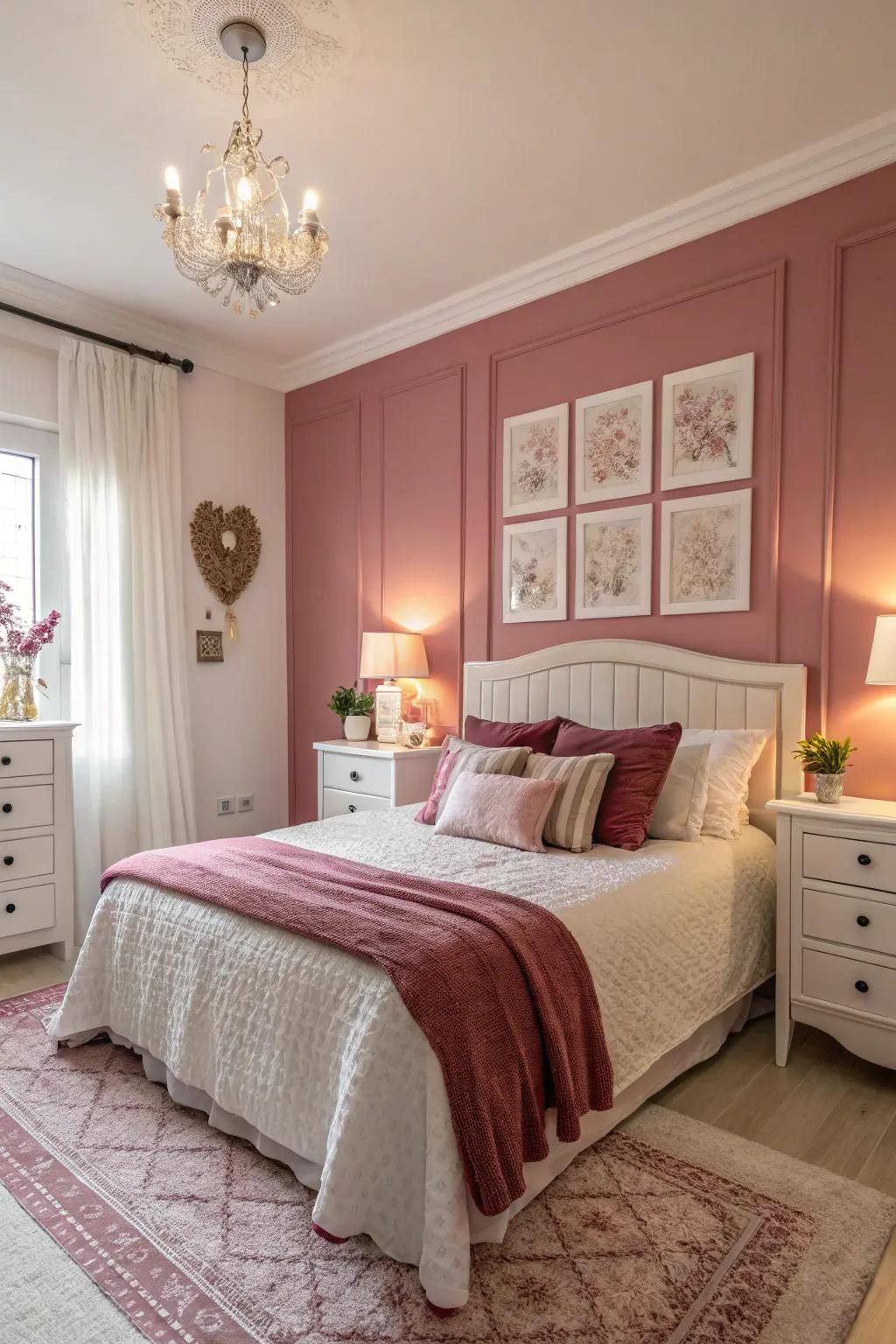 Calming rose hues bring warmth and balance to your bedroom.