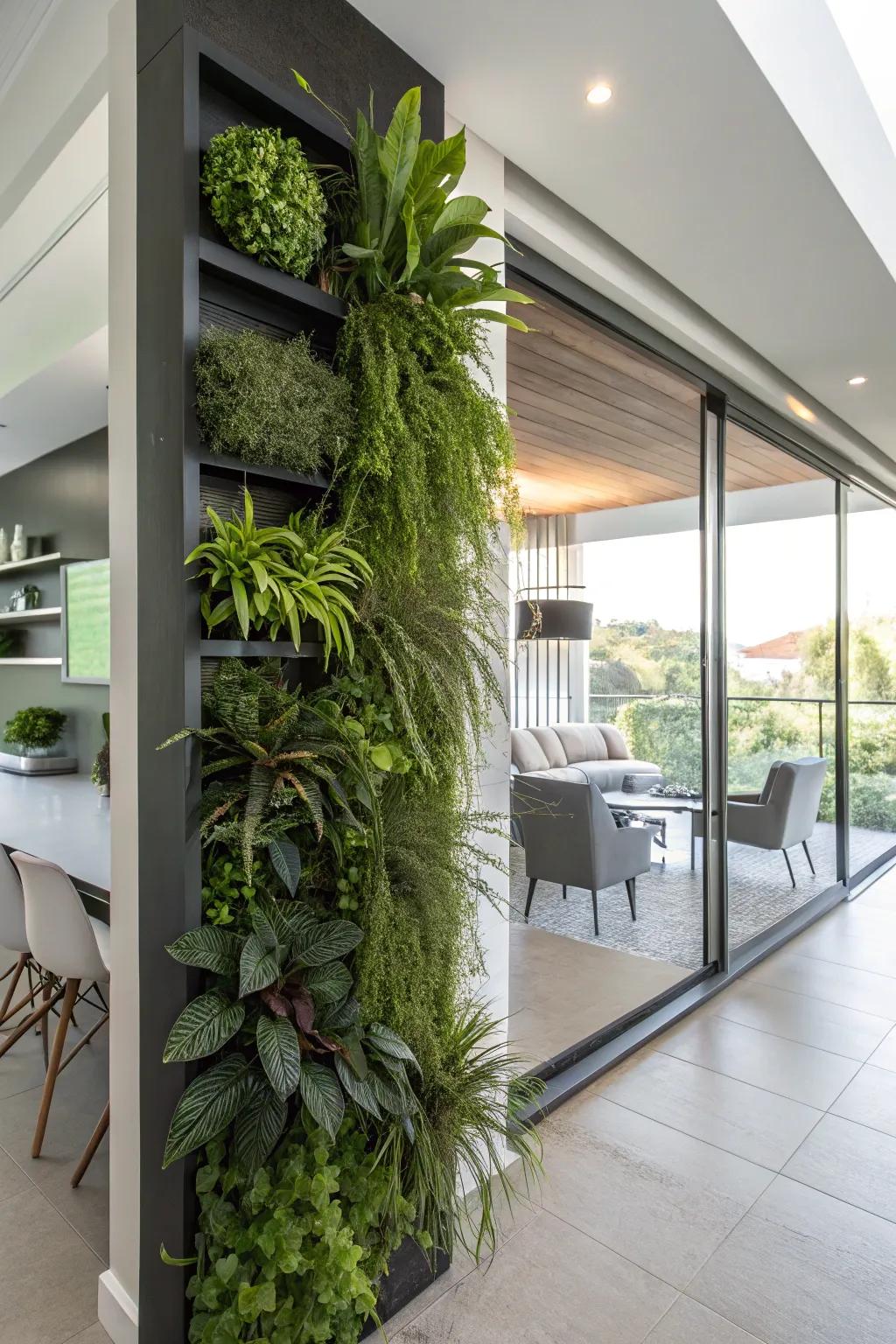 Conserve floor space via a surface-affixed flora display.