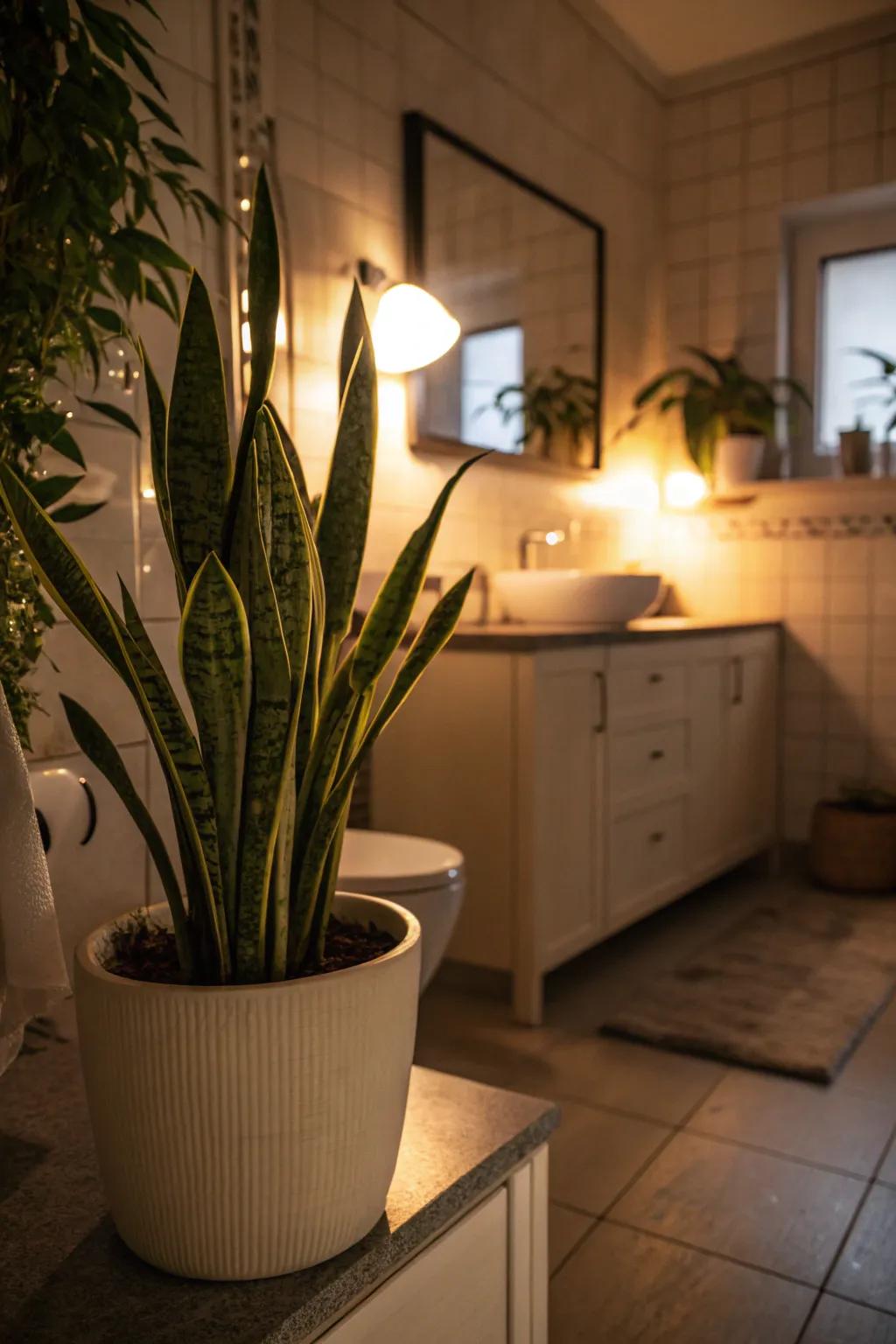 Shade-loving plants can prosper even in bathrooms with minimal sunlight.