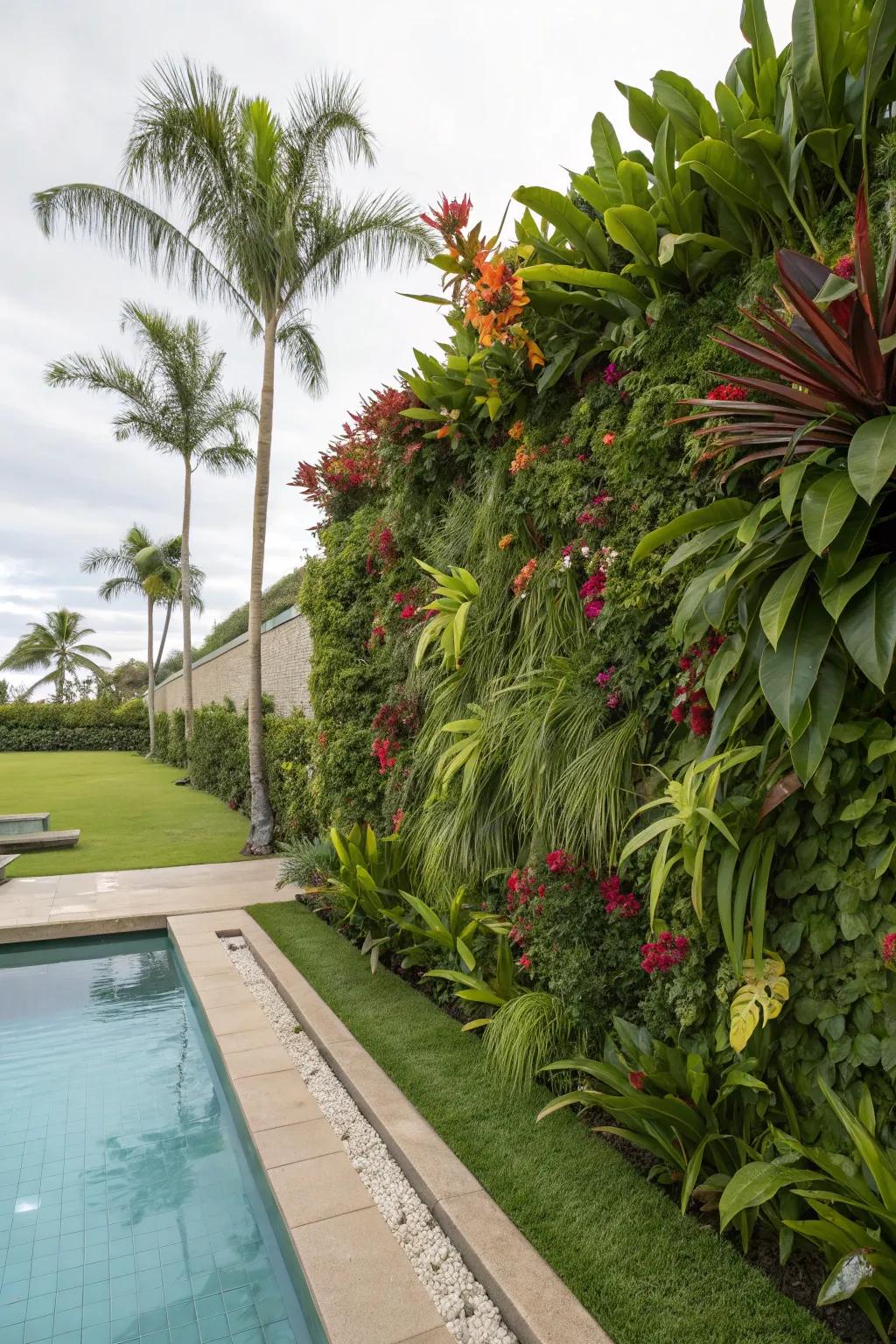 A verdant panel offers impressive natural privacy.