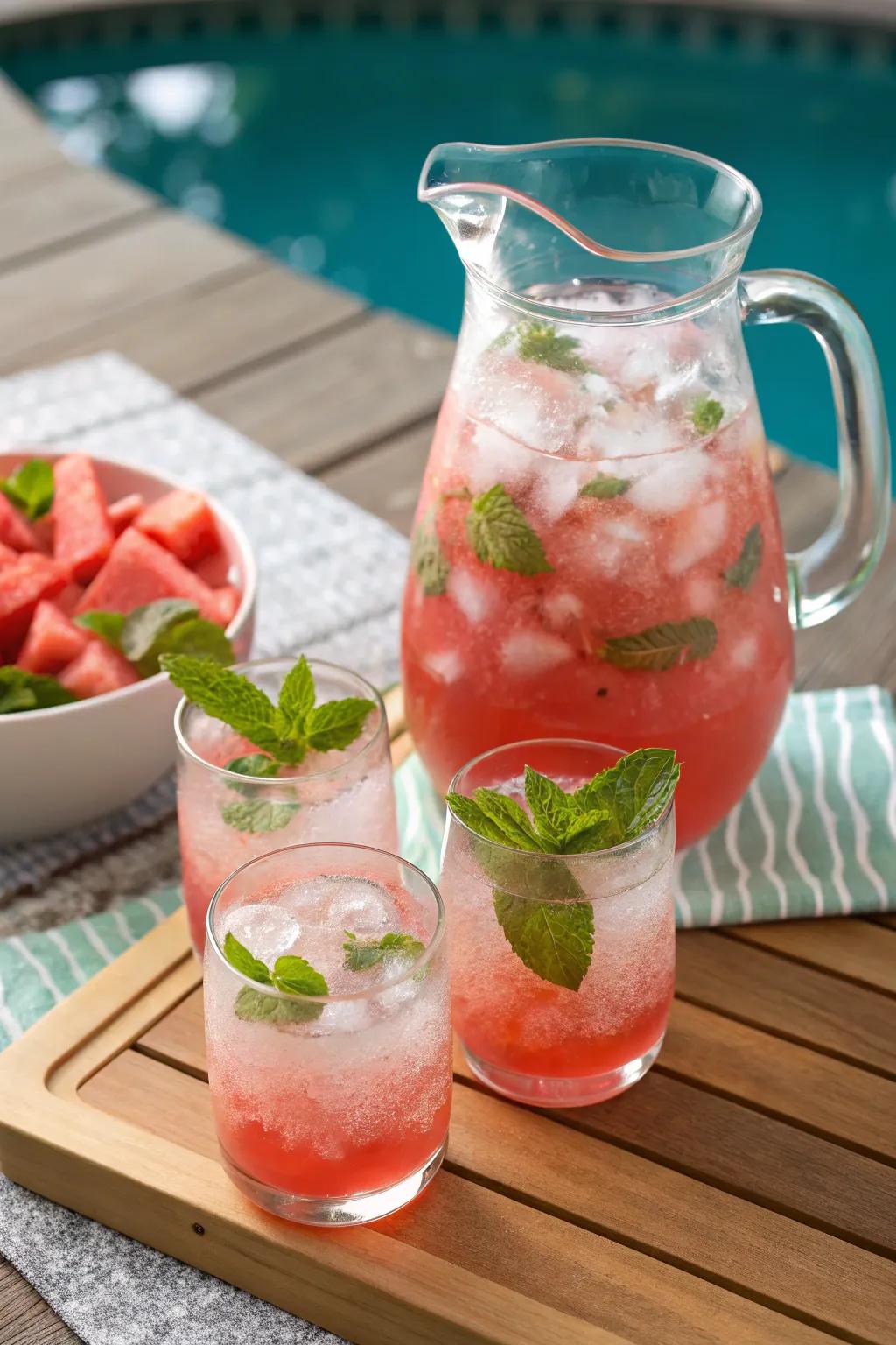 Quench your thirst with a sparkling watermelon refresher.