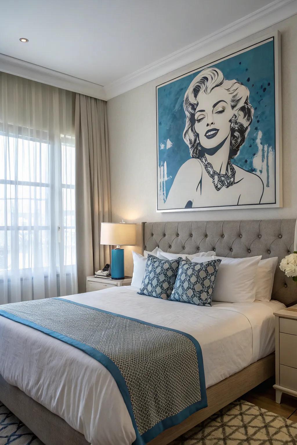 Make it serene with monochromatic pop art.