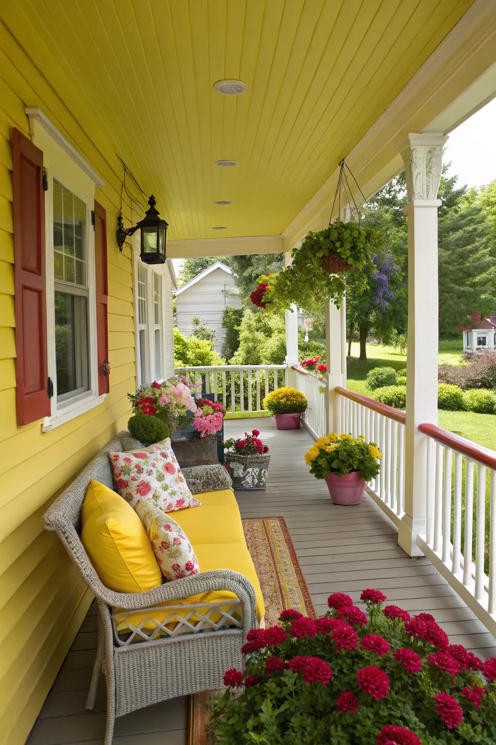 A vibrant gold veranda that radiates warmth and optimism.