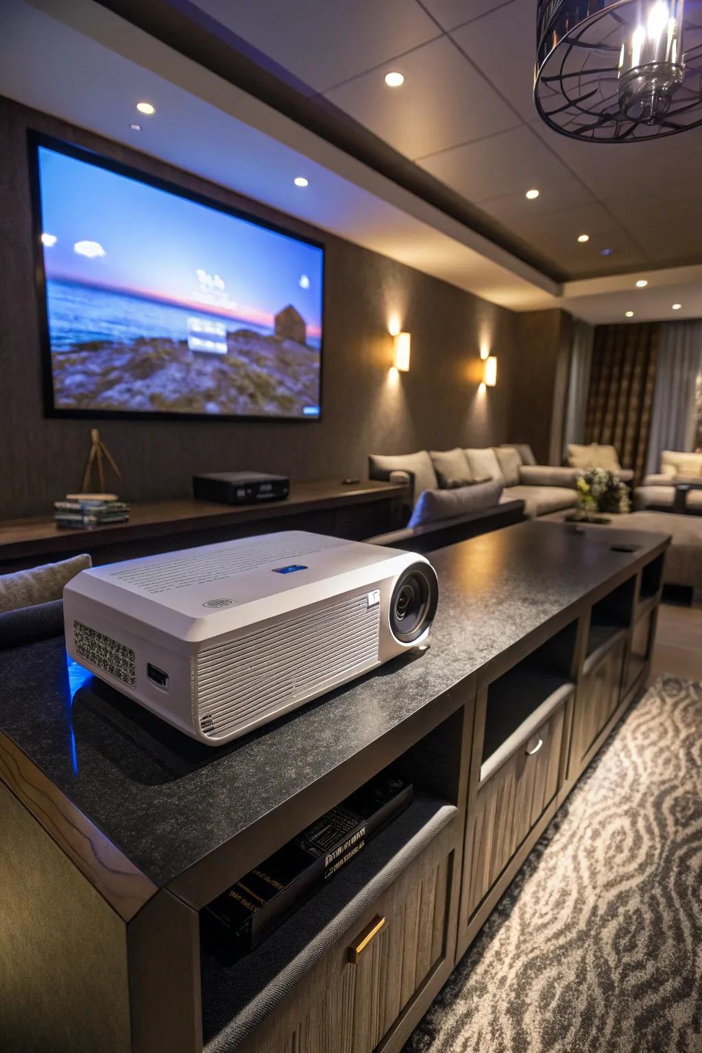 Putting your projector at eye-level makes viewing more comfortable.