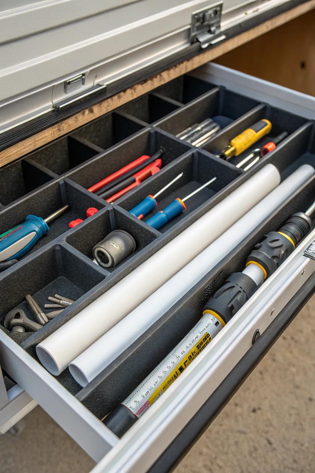 Revamp your toolbox using refined polyvinyl chloride pipe separators for the best arrangement.