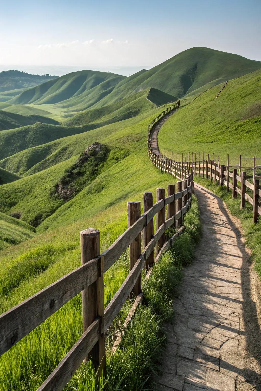 A barrier gracefully adapts to the undulating landscape.