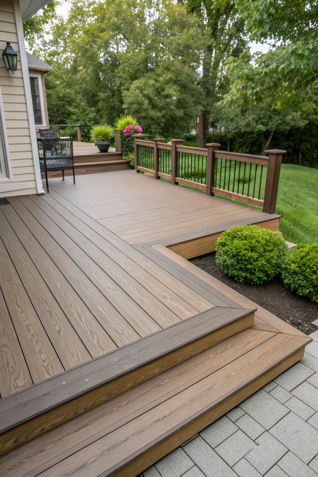 Blend elements for a contemporary veranda look.