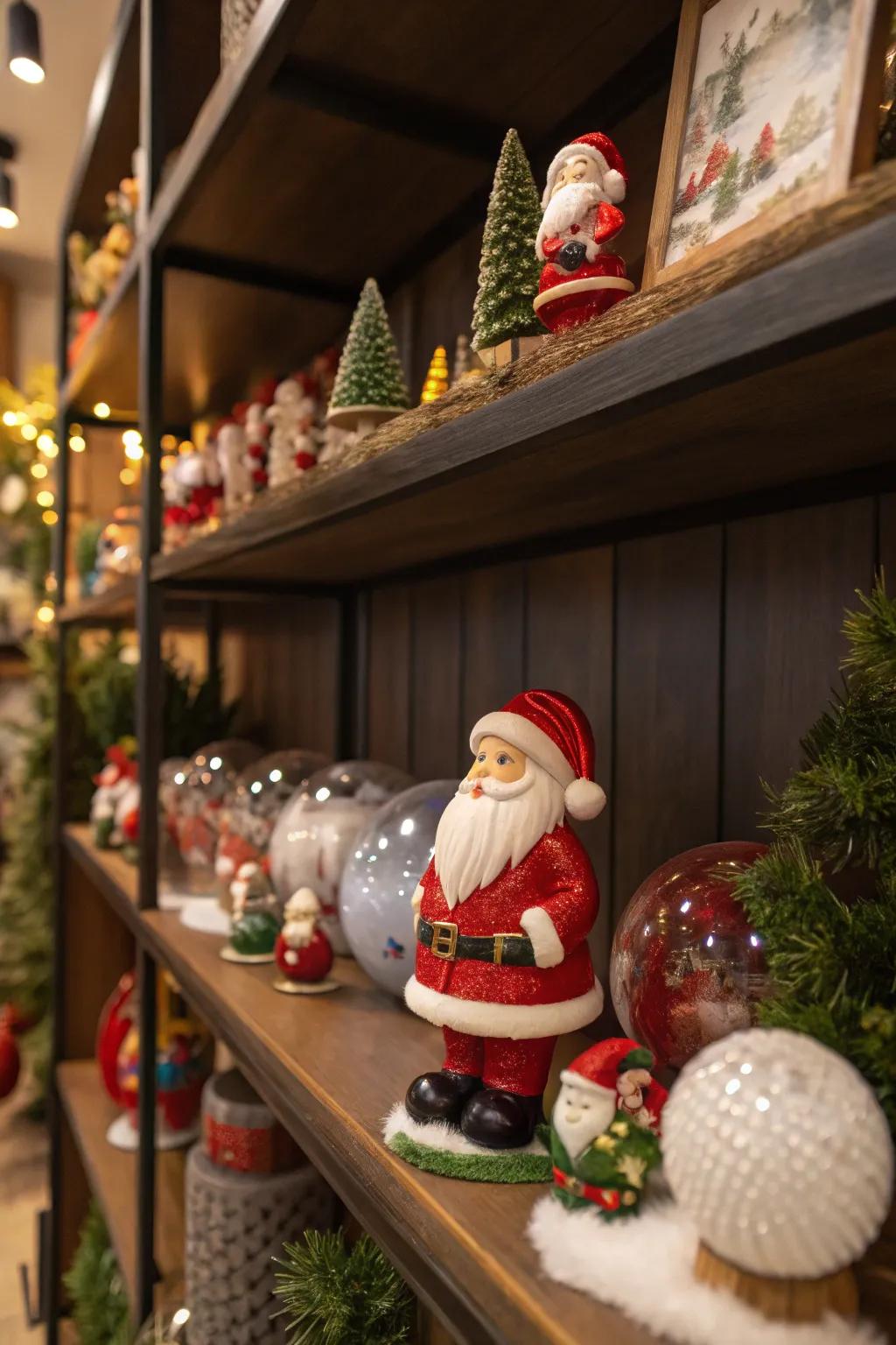 Saint Nick sculptures contributing an enchanting hint to the ornamentation.