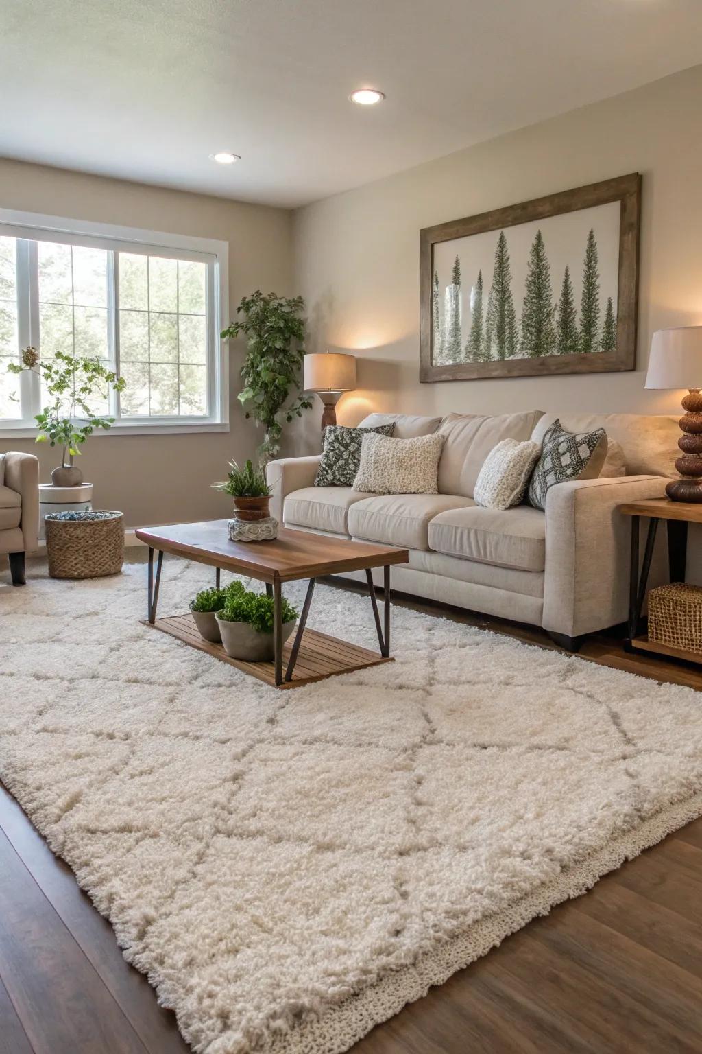 Establish and warm up your space with a chic area rug.