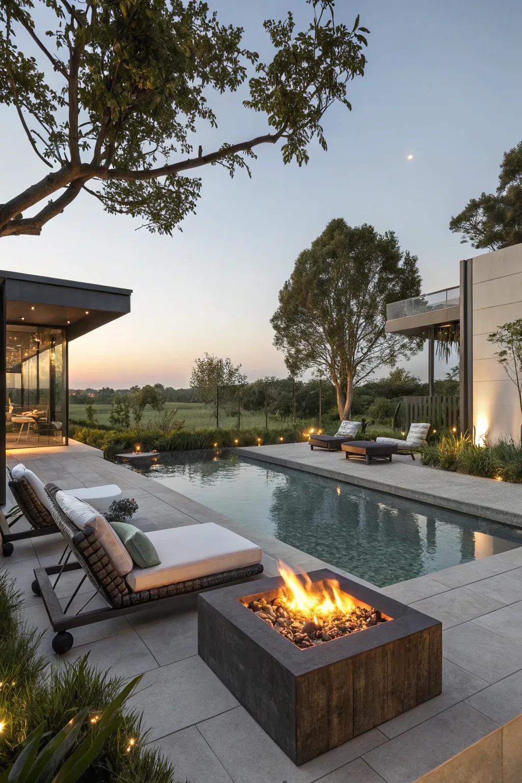 Glowing elements add warmth and visual interest to your pool space.