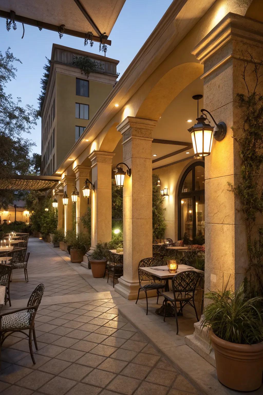 Highlight spotlights draw attention to your outdoor area's best features.