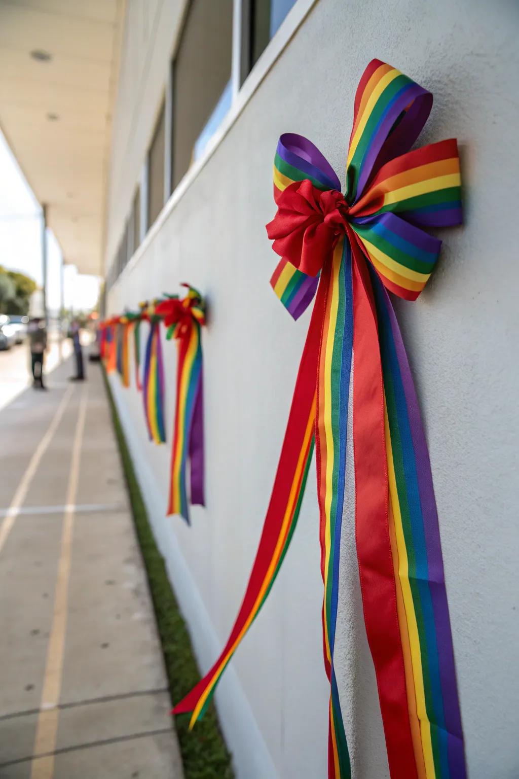 Make a striking statement with a large fabric strip bow.