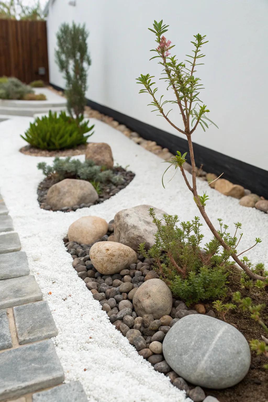 Achieve modern sophistication with simple stone designs.
