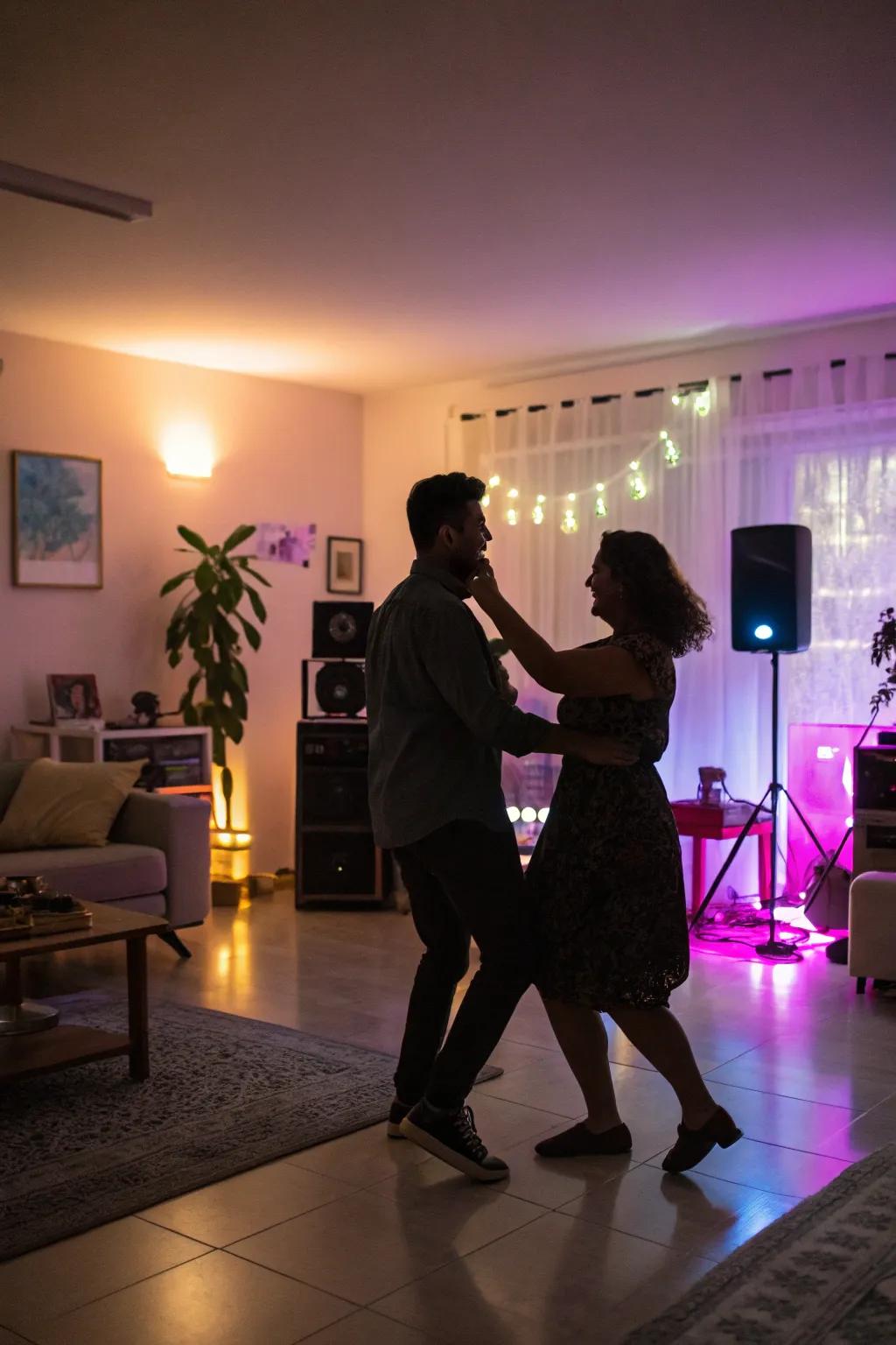 Dance the night away to a playlist of customized romantic songs.