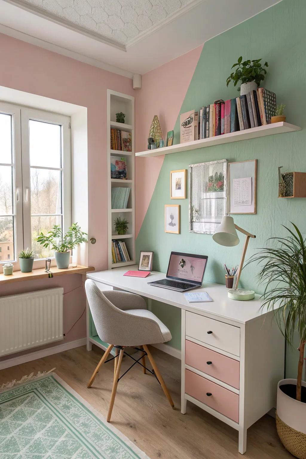Faint hues deliver a soft and welcoming ambiance.